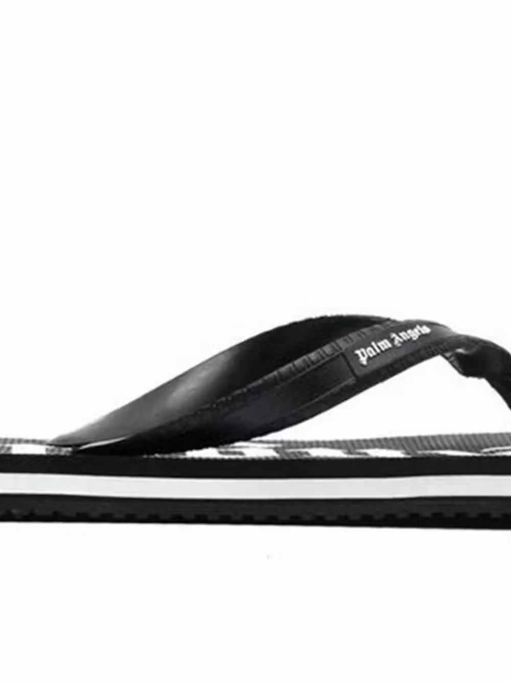 Palm Angels Black Flip Flops with White Gothic Logo - Picture 2 of 3